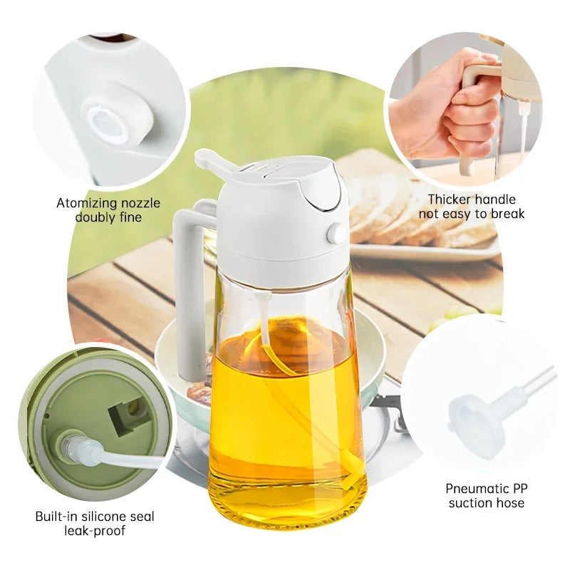 🌟 Imported™ 2-in-1 Glass Oil Sprayer & Dispenser
