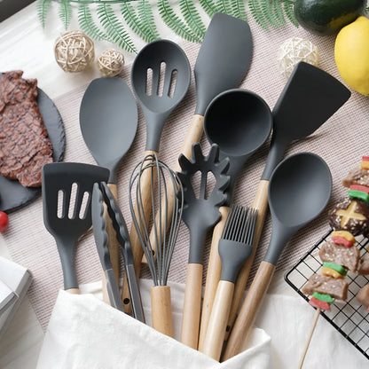 12-Piece Premium Silicone Kitchen Utensils Set