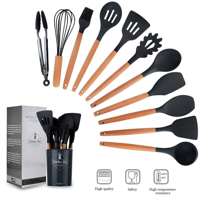 12-Piece Premium Silicone Kitchen Utensils Set
