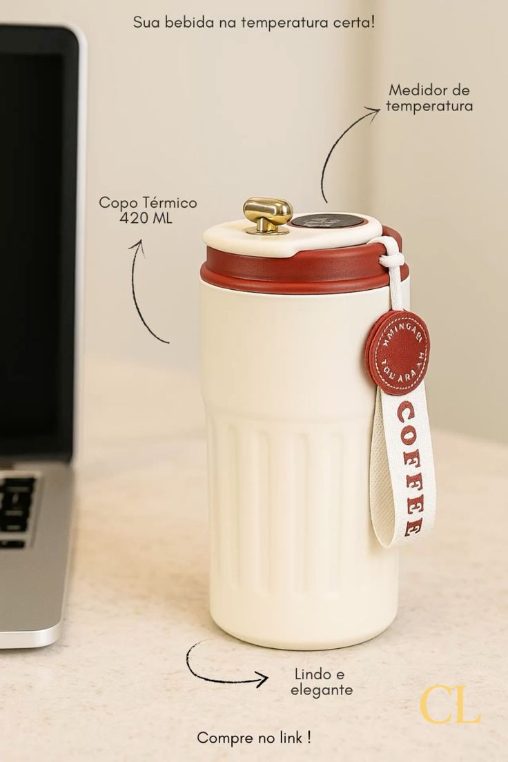 450ML Stainless Steel LED Temperature Display Coffee Cup