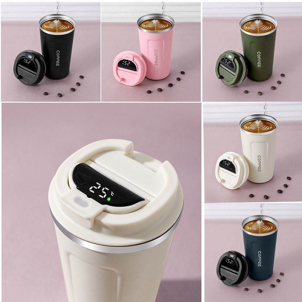 Digital Stainless Steel Vacuum Coffee Mug (Hot & Cold)
