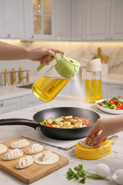 TripleSquare™ Ramazan Combo: Oil Bottle + FREE Samosa Maker