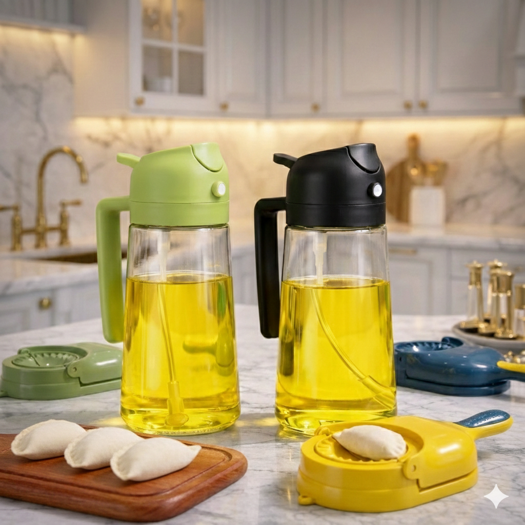 TripleSquare™ Ramazan Combo: Oil Bottle + FREE Samosa Maker