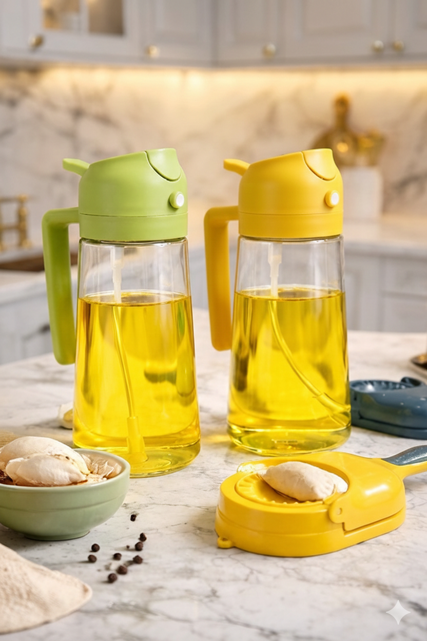 TripleSquare™ Ramazan Combo: Oil Bottle + FREE Samosa Maker