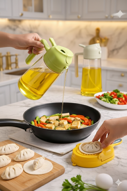 TripleSquare™ Ramazan Combo: Oil Bottle + FREE Samosa Maker