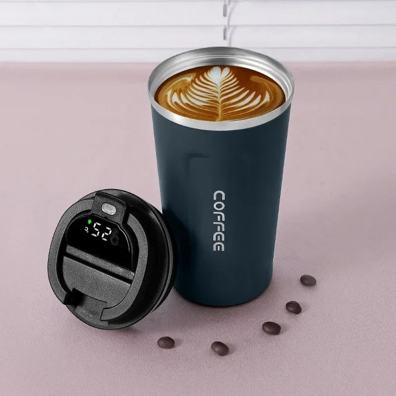 Digital Stainless Steel Vacuum Coffee Mug (Hot & Cold)