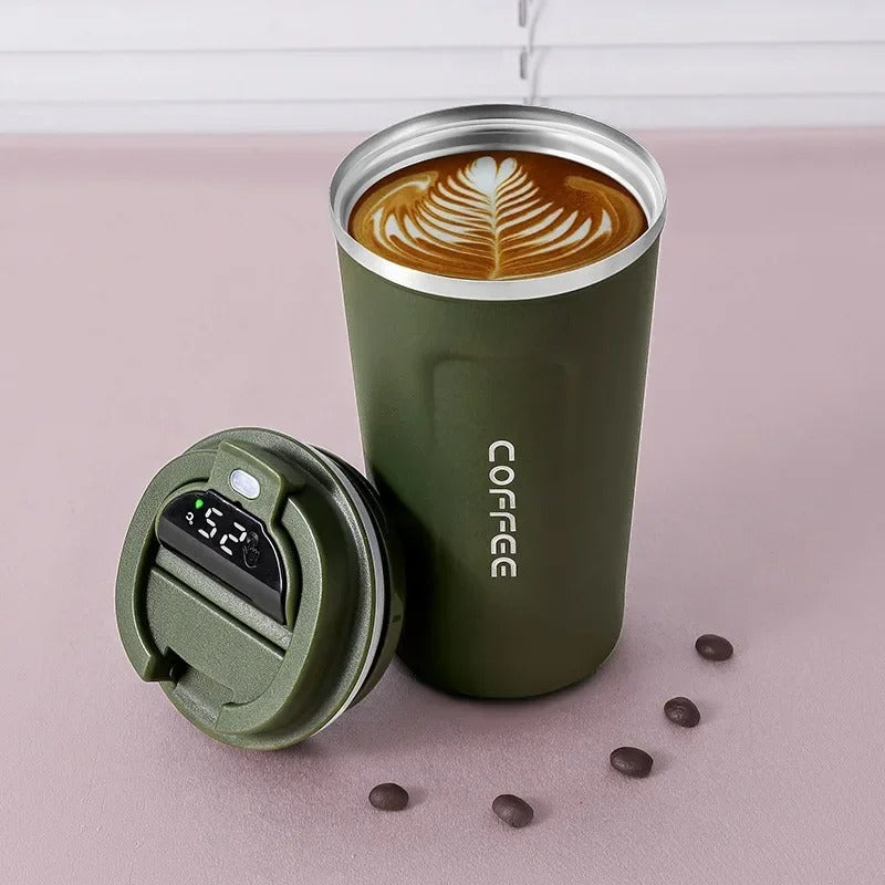 Digital Stainless Steel Vacuum Coffee Mug (Hot & Cold)