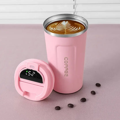 Digital Stainless Steel Vacuum Coffee Mug (Hot & Cold)