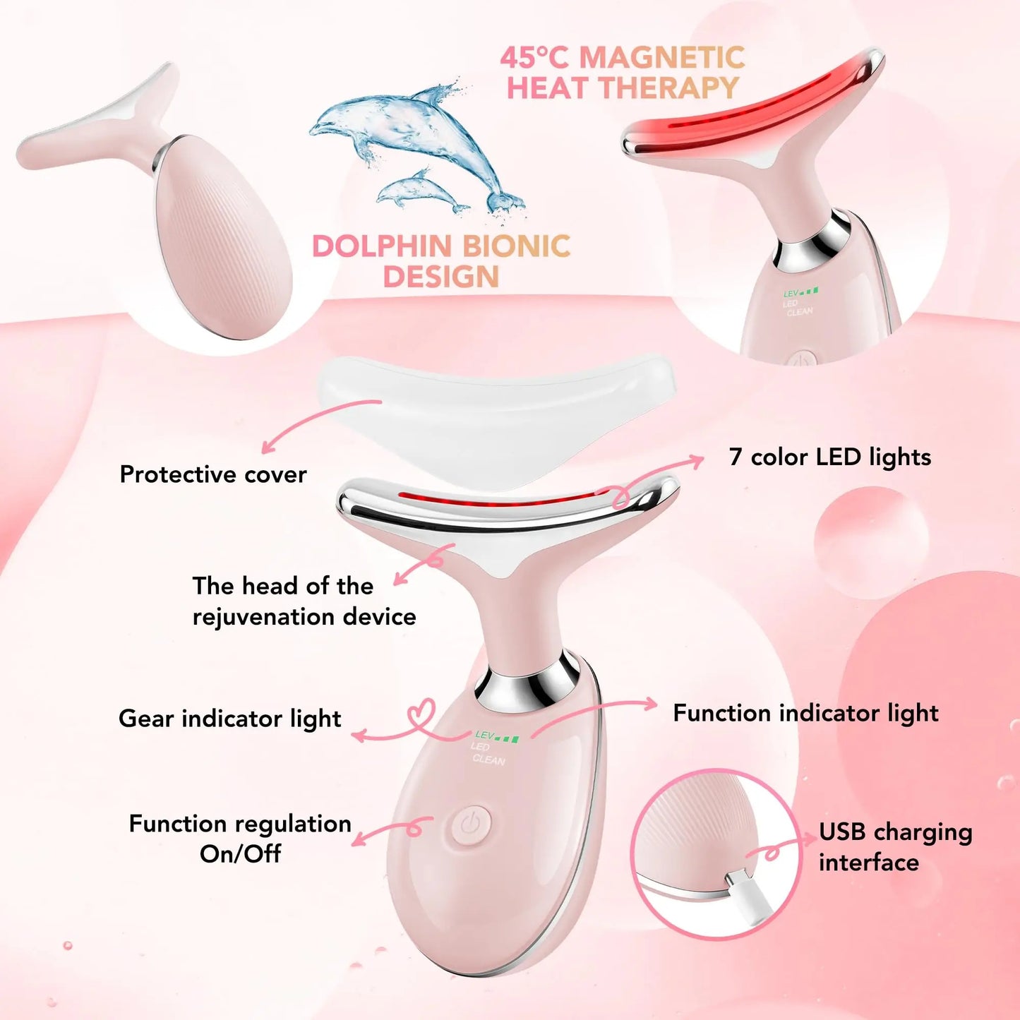 Facial Neck Beauty Face Lifting Device - Microcurrent Face Massager