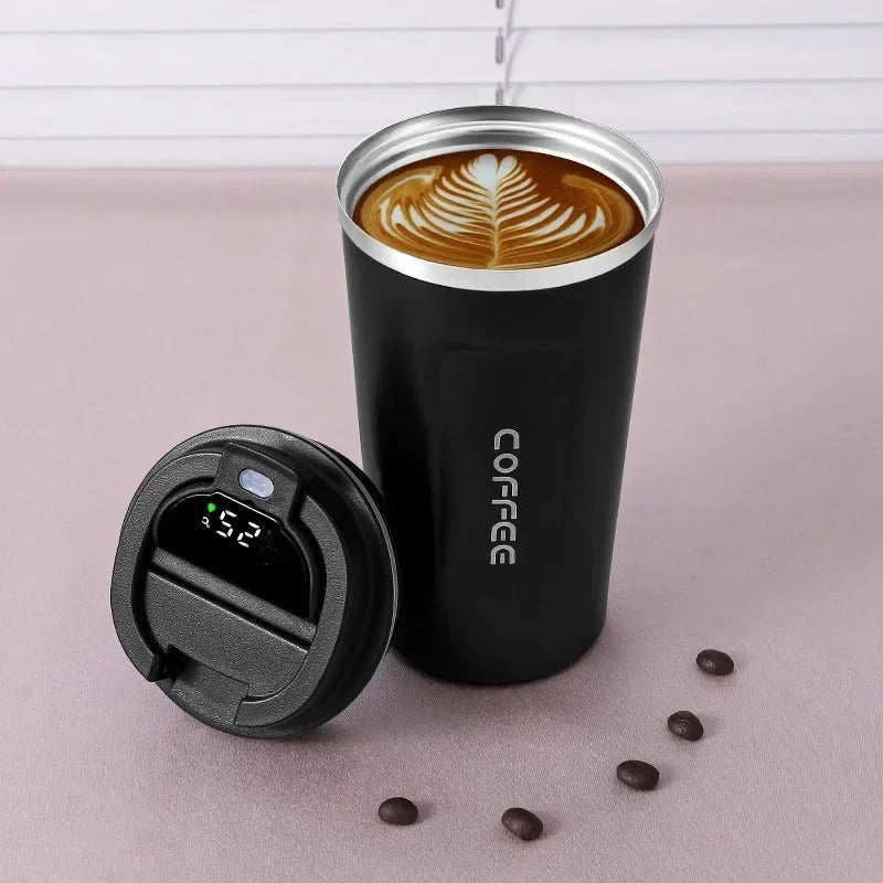 Digital Stainless Steel Vacuum Coffee Mug (Hot & Cold)