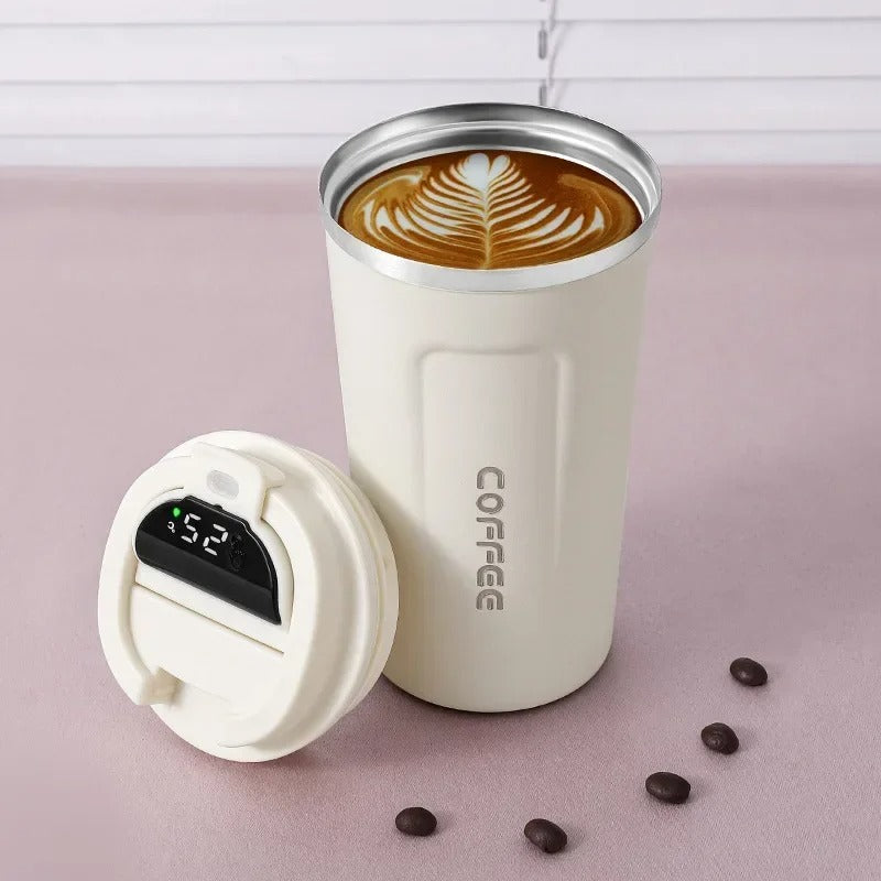 Digital Stainless Steel Vacuum Coffee Mug (Hot & Cold)