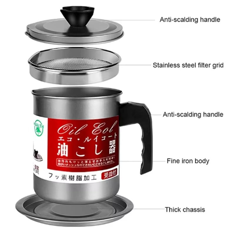 Fine Mesh Oil Strainer Pot
