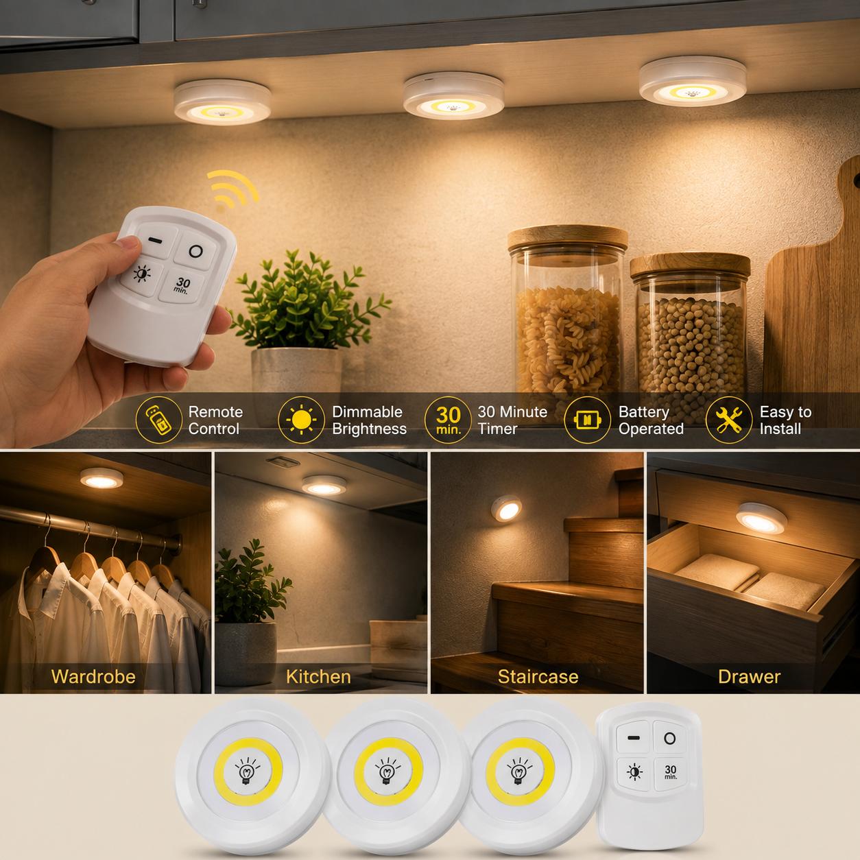 Tap LED Light With Remote Control